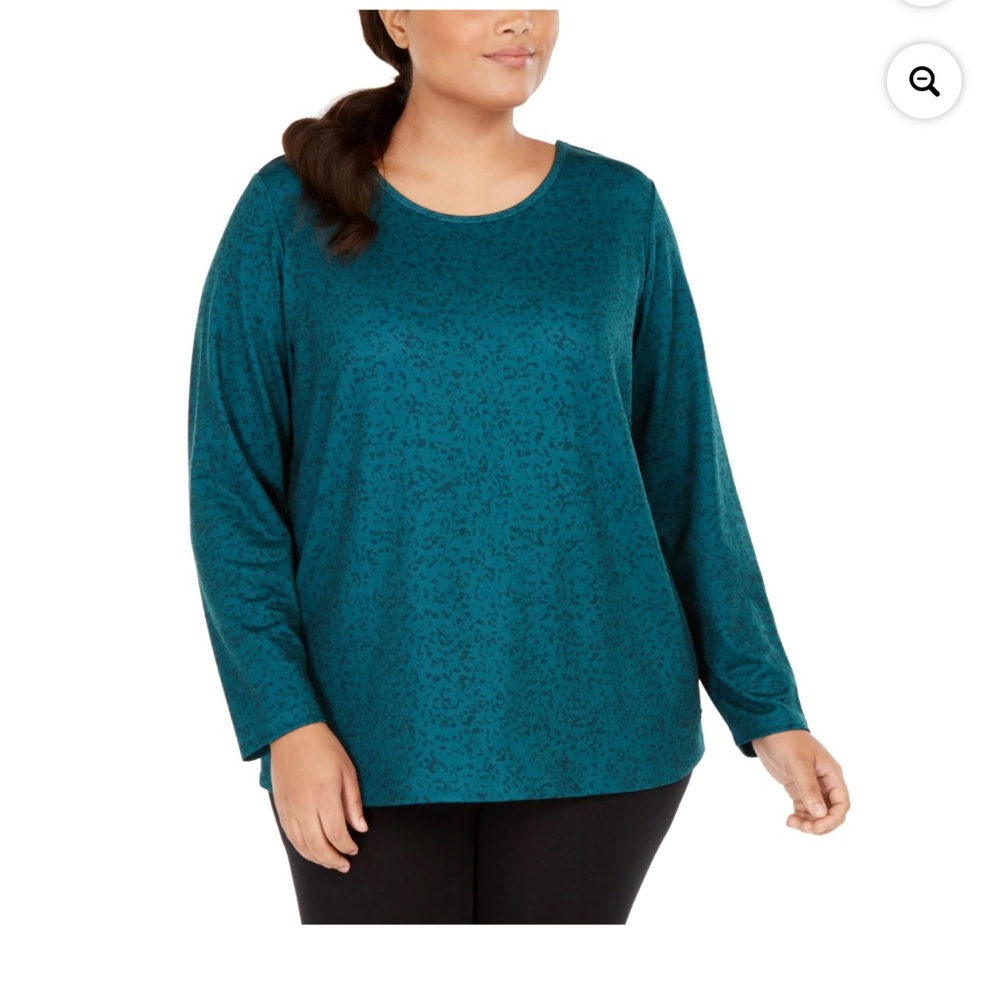 Ideology women plus traning fitness pullover tops green size 2x new